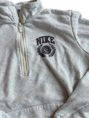 Nike Quarter Zip Pullover Sweatshirt Heather Grey XS